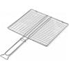 Ompagrill Griglia a Rete Doppia per Barbecue Senza Piedi Acciaio Cromato Manico 40x45 cm