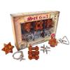 Logica Giochi - Set 6 in 1 - Set Rompicapo in Legno e Metallo - 3 Rompicapo in Legno + 3 in Ferro - Cofanetto da Regalo della Serie Leonardo