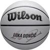 Wilson Pallone da Basket NBA Player Icon UV, Design Dončić, Con Schermatura Uv e Texture Pure Feel, Rivestimento Con Presa Sicura e Un Rimbalzo Affidabile, Colore: Grigio, Taglia: 7