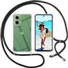 ISOI Cover con Cordino per Motorola G35 5G, Custodia Trasparente con Collana Tracolla Laccio Collo Ultra Sottile Morbido TPU Silicone Antiurto AntiGraffio Case, Nero