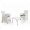 Ipae Progarden Set 3 Pezzi Salotto Akita Poltrone con Tavolino Rattan Bianco di Ipae Progarden