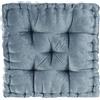 Intelligent Design Azza Floor Pillow, Large Cushions Sitting for Adults, Floor Pillow for Meditation or Yoga, Lustrous Chenille Tufted with Scalloped Edges for Bench/Chair Cushion, 20x20x5 Aqua