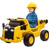 Camion giocattolo licenza caterpillar con telecomando, fari, secchio e pala, 110x70.5x61.5 cm, giallo