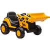 Ruspa elettrica per bambini 3-6 anni marchio ufficiale caterpillar 12v con telecomando, giallo