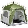 Tenda da campeggio 2 posti pop up con porta a cerniera e 3 finestre, 240x240x199 cm, verde