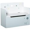 HOMCOM Panca Contenitore con Schienale in Legno per Bambini da 3-6 Anni, 60x30x50 cm, Azzurro
