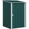 Outsunny Casetta da Giardino Porta Attrezzi in Acciaio Galvanizzato con Porta a Battente, 100x104x160 cm, Verde | Aosom Italy