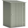 Outsunny Casetta da Giardino con Porta a Battente, Capanno Porta Attrezzi in Acciaio Galvanizzato, 100x104x160 cm, Argento | Aosom Italy