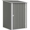 Outsunny Casetta da Giardino Porta Attrezzi in Acciaio Galvanizzato con Porta a Battente, 100x104x160 cm, Grigio Chiaro | Aosom Italy