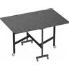 HOMCOM Tavolo Pieghevole per 4-6 Persone con 2 Ribalte e Ruote con Freno, 120x80x73 cm, Nero Effetto Legno | Aosom Italy