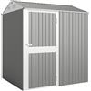 Outsunny Casetta da Giardino Alta in Acciaio da 3.51m² con Prese d'Aria e Porta Bloccabile, 209x177x236 cm, Argento | Aosom Italy