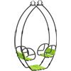 Outsunny Altalena per bambini struttura in metallo con maniglia per 2 bambini da 3 a 6 anni 110,5 x 40,5 x 180 cm verde | Aosom Italy