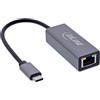 Inline Adattatore di rete USB 3.2 USB-C a RJ45, adattatore Gigabit LAN per una connessione stabile, Plug & Play, alloggiamento in alluminio, 3380Q