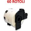 11209 60 ROTOLI ETICHETTE COMPATIBILI 62x29 BROTHER QL500 QL570 QL1050 DK11209
