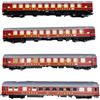 RIVAROSSI HR4379 DR, set di 4 carrozze OSShD tipo B ''Tourex"'', livrea rossa,