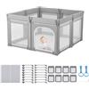 VEVOR Recinto per Bambini, 1200 x 1200 mm, Recinto Pieghevole, per Bambini con Porta Cerniera e Morbida Rete Traspirante, Centro Attività di Sicurezza Senza Fessure per Interni Esterni
