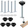 MIGUBIGU 6 PCS Morsetto per T-Track M8 x 100 mm, T-Track Accessori con Manopola a Stella, Adattatore per Binario a T, Dadi a T M8 in Acciaio Inox per Falegnameria