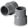 HIFROM Connettore per tubi di scappamento per grondaia, grondaia, manicotto di collegamento in plastica, connettori per tubo di pioggia, raccordo in PVC, riduttore DN 50/40, connettore per grondaia, grigio