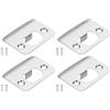 PATIKIL Piastra Chiusura Porta 2-1/4x1-3/4, 4Pz Piastra Chiusura Angolare Rotonda Labbro Esteso, Piastra Chiusura Universale per Serratura a Scrocco con Vite per Porte, Argento