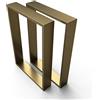sossai® Design Gambe per tavolo in acciaio TKK3 | Set di 2 | colore: oro | larghezza 50 cm x altezza 72 cm | Profilo 20x100mm | struttura tavolo XXL