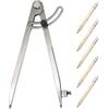 COEWUR 200 mm Compasso Professionale per Falegname Regolabili Compasso con Matita Divisore Bussola Disegno di Carpenteria Strumento per Divisori di Linea Rotante in Pelle DIY