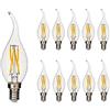 BANGSHUO 10 Pizze lampadine a LED E14 4w stile vintage C35,400 lumen, Bianca Calda 2700K E14 40W Equivalenti filamento C35, Lampadina a candela E14, Non Dimmerabile