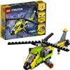 LEGO Creator Avventura in Elicottero, Motoscafo e Aliante, Set da Costruzione 3 in 1, Veicoli Giocattolo per Bambini dai 6 Anni in su, 31092