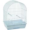 Flamingo Gabbia per uccelli - Voliera - Alor Bianco - 34,5×28×48,5 cm - 2 posatoi, 2 mangiatoie, porta frontale scorrevole, cassetto in plastica estraibile