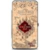 Buckle-Down - Portafoglio Cerniera Portafoglio - Scuola di Hogwarts Mappa del Malandrino Tan/Reds womens, Multicolore