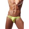 Newsywell - Slip da uomo a vita bassa con tasca, in seta ghiaccio, bikini intimo, Giallo, XX-Large