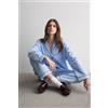 Intimissimi Pigiama Lungo In Cotone E Modal Chambray Ni Blu