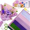 UUEMB Scovolini Colorati per Lavoretti, 400 Pezzi Filo di Ciniglia in 5 Colori per Lavori Fai Da Te con Steli dei Fiori Nastro Adesivo Stami Nastro Biglietto D'auguri Carta da Regalo (Viola)