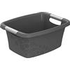Rotho Flowers Cestino per il bucato 12l, Plastica (PP) senza BPA, antracite, 12l (39.5 x 29.4 x 17.5 cm)