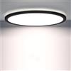 Epochglo Plafoniera con Sensore di Movimento, Plafoniera Led Soffitto, Lampada Soffitto, Luce Led Soffitto, Ultra Sottile, 1800LM, 4000K, 22cm, IP44 Stagna, Nero
