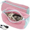Jokapy 2 Sacchetti per Scarpe Lavanderia, Sacchetti Lava Scarpe Lavatrice Microfibra Rete con Cerniera, Borsa per il Lavaggio delle Scarpe (Colore Rosa)