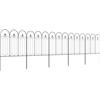 Outsunny Recinzione Esterna a 5 Pannelli in Metallo con Picchetti, 305x79.5 cm, Nera
