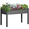 Outsunny Vaso da Giardino Rialzato dim. 123L x 57l x 76H cm Inserti per l'Irrigazione + Feltro per il Drenaggio Legno Massello di Abete