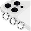 Coiwxmoi Protezione Fotocamera per iPhone 17 Pro/17 Pro Max,Pellicola Vetro Glitter Copri Telecamera Camera Proteggi Obiettivo HD Trasparente Lente Durezza 9H Anti-graffio Bling Diamond,Argento