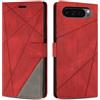 SONWO Cover per Google Pixel 9 PRO XL, Flip Custodia in PU Pelle, Cover a Libro Portafoglio con Slot per Schede e Supporto Stand per Google Pixel 9 PRO XL, Rosso