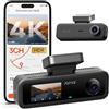 70mai Car Dash Cam 4K 3 canali T800E, Tripla Telecamera Anteriore e Posteriore 4K+1080P+1080P, HDR, Visione Notturna IR, Modalità Parcheggio, F1.55, GPS, Supercondensatore, MicroSD non inclusa
