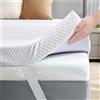 SINWEEK Coprimaterasso in memory foam in gel da 5,1 cm per letto matrimoniale, ventilato ad alta densità per mal di schiena, fodera morbida rimovibile, certificato CertiPUR-US