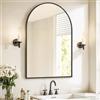 SONGMICS Specchio Bagno, Specchio da Parete, ad Arco, Cornice in Alluminio, 91 x 61 cm, Pellicola di Sicurezza, Facile da Montare, Soggiorno Camera da Letto, Nero Inchiostro LWM011BD01