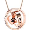 VCCWYQK Collana con urna cremazione per Ceneri per Cane/Gatto, Forever in My Heart,No Longer by My Side,Collana con urna funebre con Stampa di Zampa (Rosa)