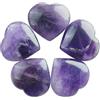 Crocon Ametista Gemma Mini Cuore A Forma Di Puff Stone Set Guarigione Tascabile Cristalli Palm Cura Pietra Buona Fortuna Set di 5 Regalo Decorazione per la casa Dimensioni: 15-20mm
