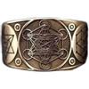 WOYEHFA Anello Aperto Con Cubo Di Metatron E Arcangelo Guerriero,Gioielli Mitici,Anello In Rame Con Cubo Di Metatron(Regolabile)