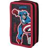 Scooli - Tripledecker Avengers - Astuccio per Studenti Riempito con Penne e Accessori di Alta qualità - Ideale per Scuola, Tempo Libero e in Viaggio - da 6 Anni