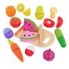 B. toys - Tritare e giocare - Frutta e verdura - Set di alimenti per il gioco di fantasia - 12 Frutta e verdura di legno da tagliare - Cibo da gioco affettabile per bambini e ragazzi - 2 anni +