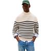 Tommy Hilfiger Uomo Pullover Breton Cotton Stripe con Collo a Lupetto, Multicolore (Oatmilk Htr/Desert Sky), M