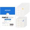 ADOAO 360 patch per brufoli idrocolloide, acne pimple, invisibili per giorno e notte, con olio di tea tree, acido salicilico, Centella Asiatica, 4 misure 8 mm, 10 mm, 12 mm, 14 mm