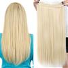 SEGO 23 58cm Clip Extension Capelli Veri Lunghi Lisci [Biondo Chiarissimo] Fascia Unica Sintetica Estensione con 5 Clip One Piece 120g